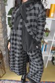 Nora Brushed Cotton Gingham Frock Coat Black